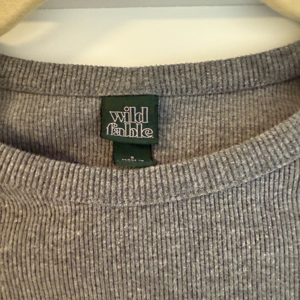 Wild Fable Heather Gray Ribbed Top - Picture 2 of 5